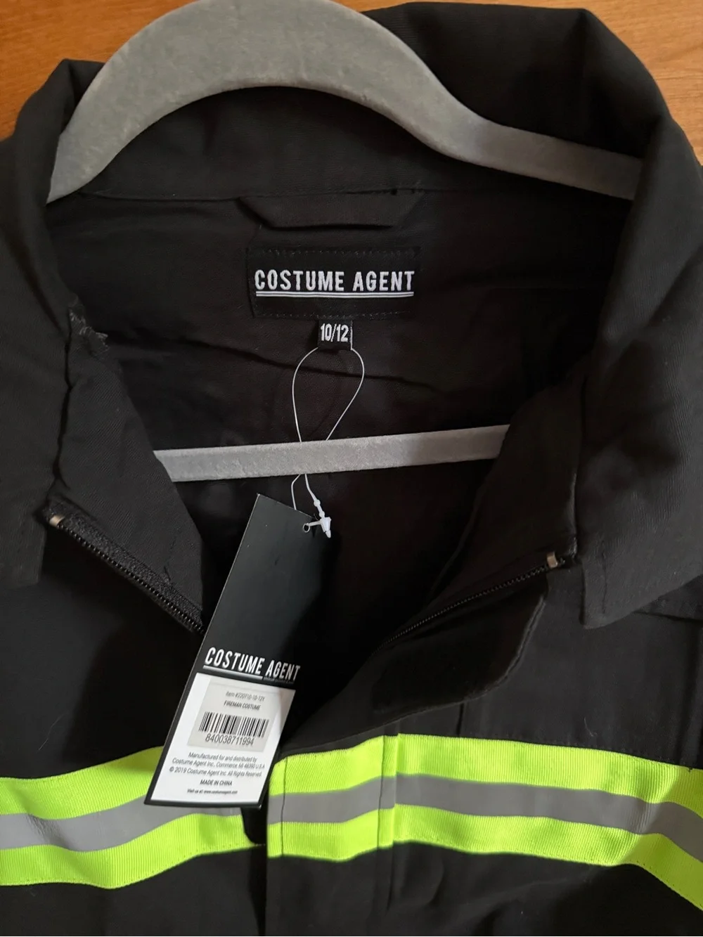 *NEW* Kids Firefighter Costume Black Jacket and pants with Neon Yellow.